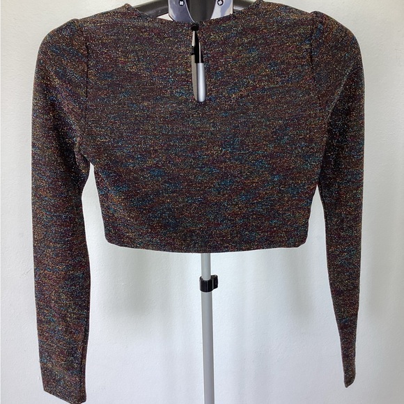 Forever 21 Black Long Sleeve Fitted Crop Top - Picture 6 of 6